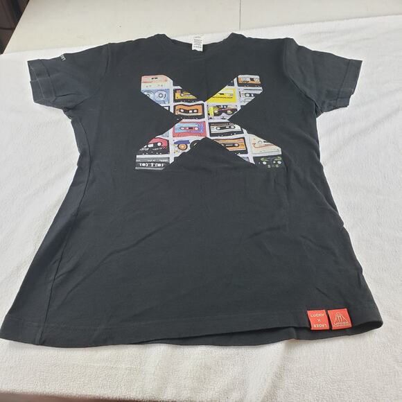 Upper Playground Shirt Womens Small Black Cassette Tape Short Sleeve 100% Cotton - Picture 8 of 8